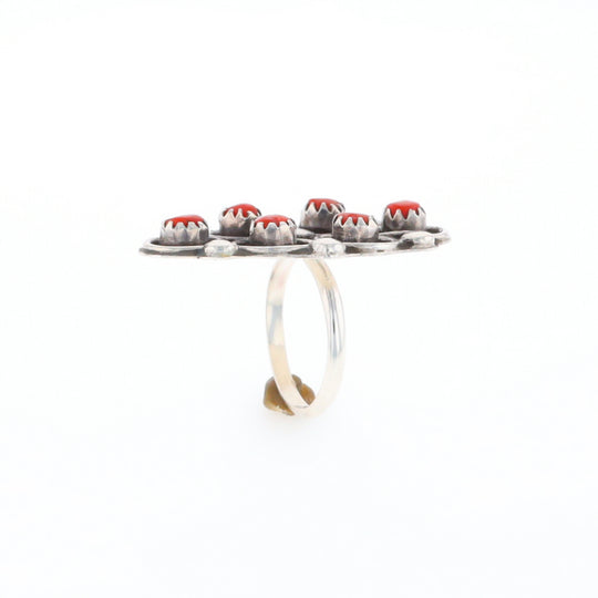 Bezel Set Coral Ring