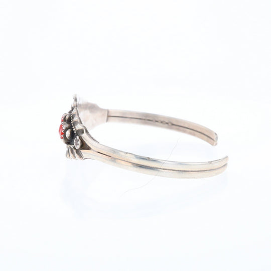 Sterling Silver Coral Cuff Bracelet