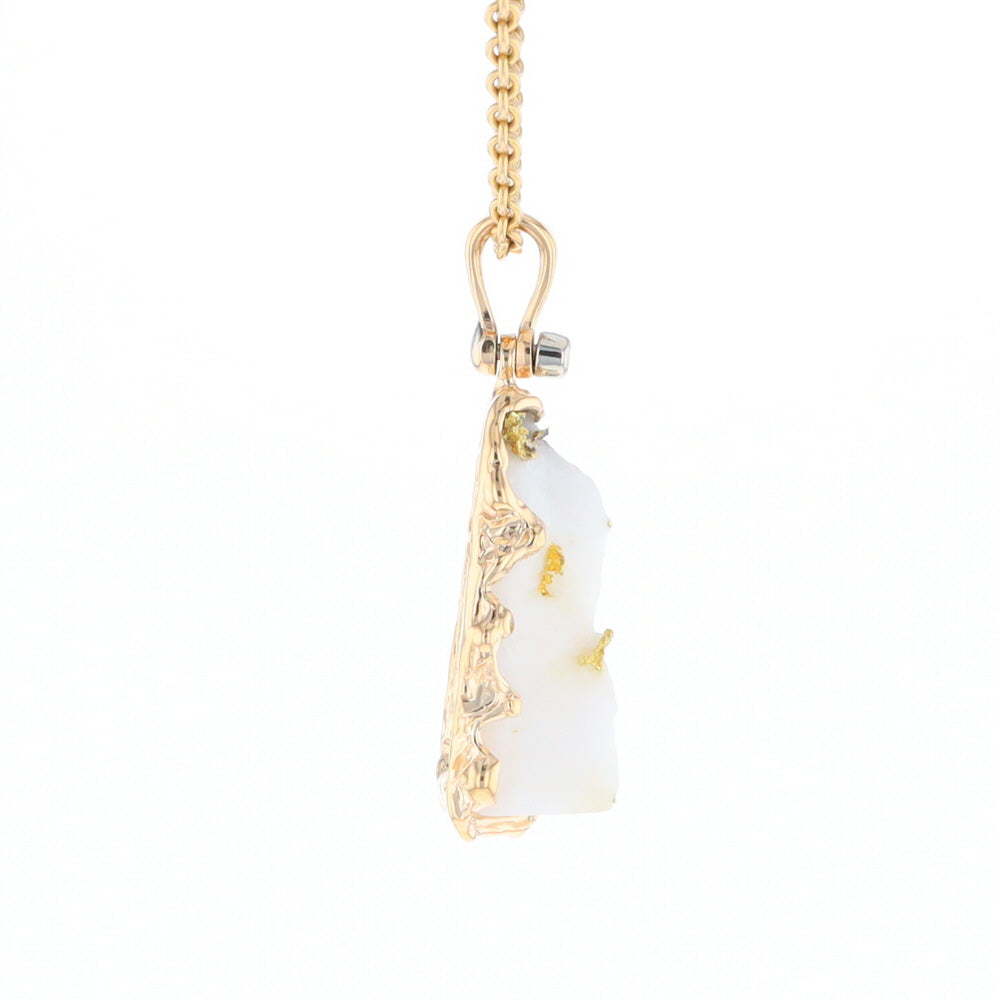 Rough Gold Quartz Freeform Pendant