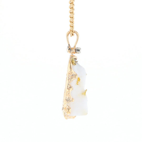 Rough Gold Quartz Freeform Pendant