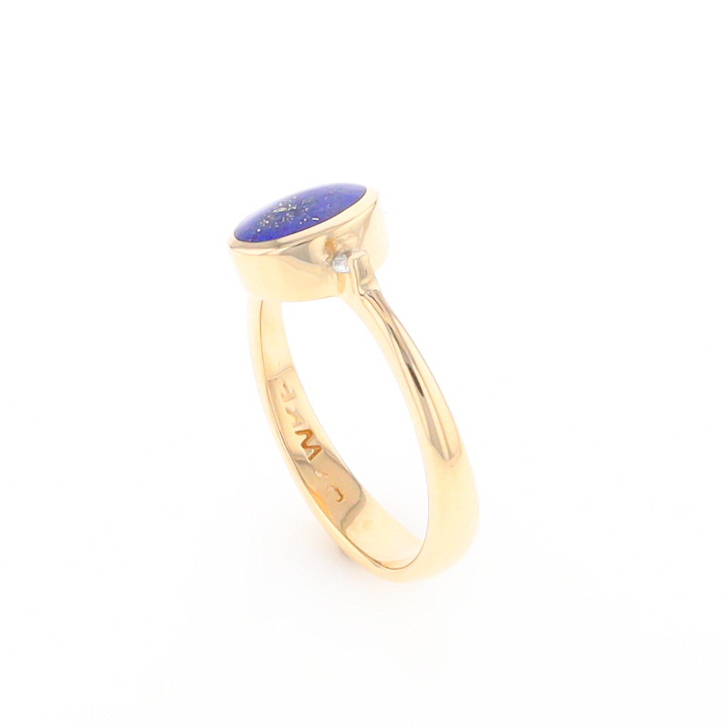 Oval Lapis Diamond Ring