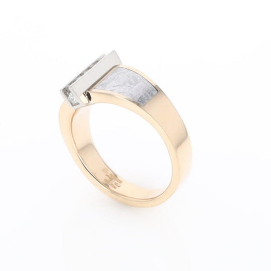 Meteorite Ring Double Sided Inlaid Design with .23ctw Diamonds