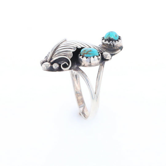 Native Turquoise Feather Ring