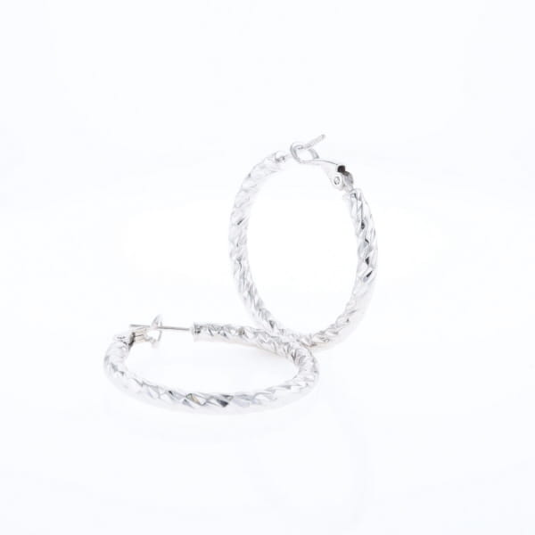 Diamond Cut Hoop Earrings