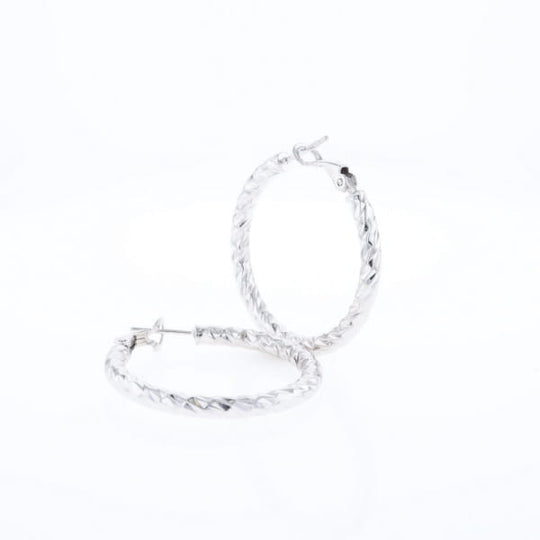 Diamond Cut Hoop Earrings