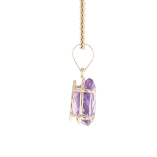 Pear Solitaire Amethyst Pendant