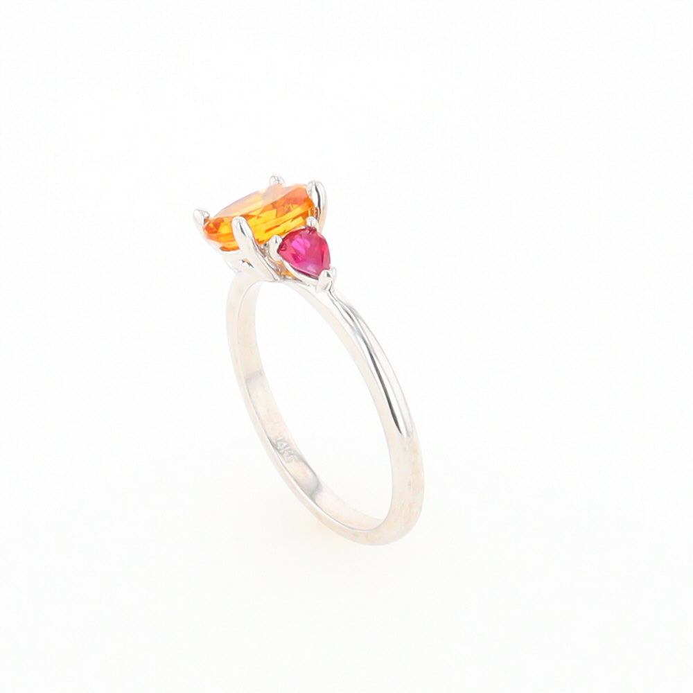 Fall Season Citrine and Ruby Ring