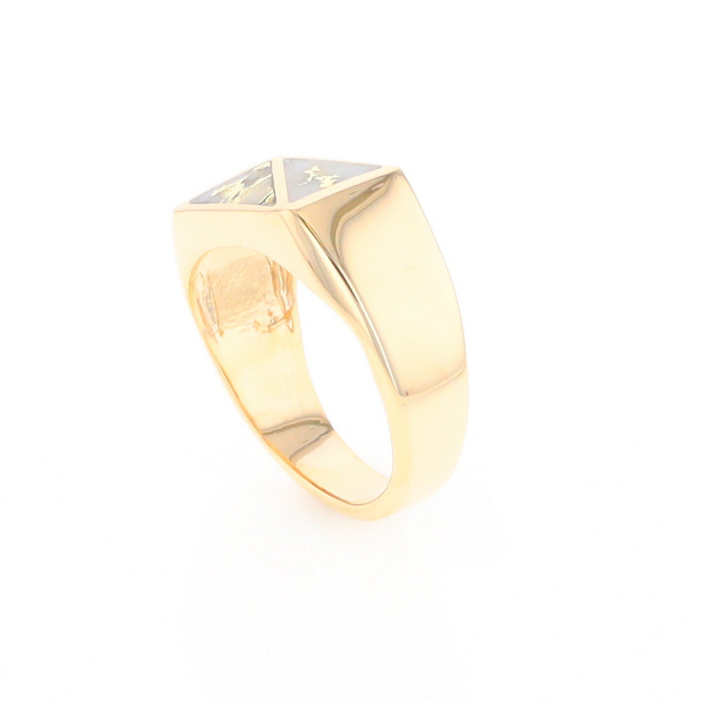 Four Section Gold Quartz Inlaid Men's Ring G2