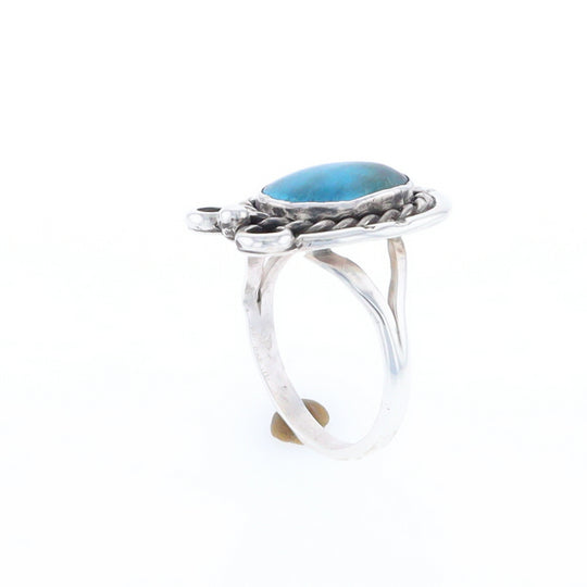 Native Turquoise Rope Design Ring