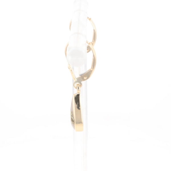 Gold Quartz Earrings Tear Drop Inlaid Lever Backs - G3
