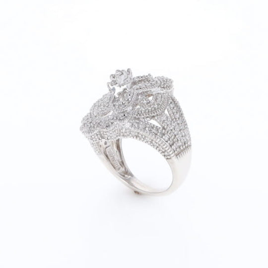 Floral Filigree Design Diamond Ring