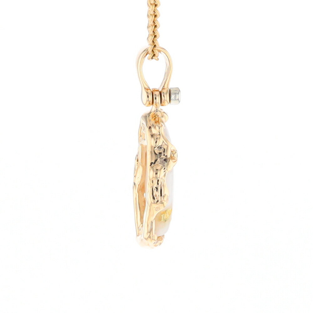 Gold Quartz Freeform Pendant