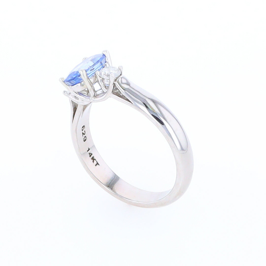 Ceylon Sapphire Three-Stone Trellis Ring