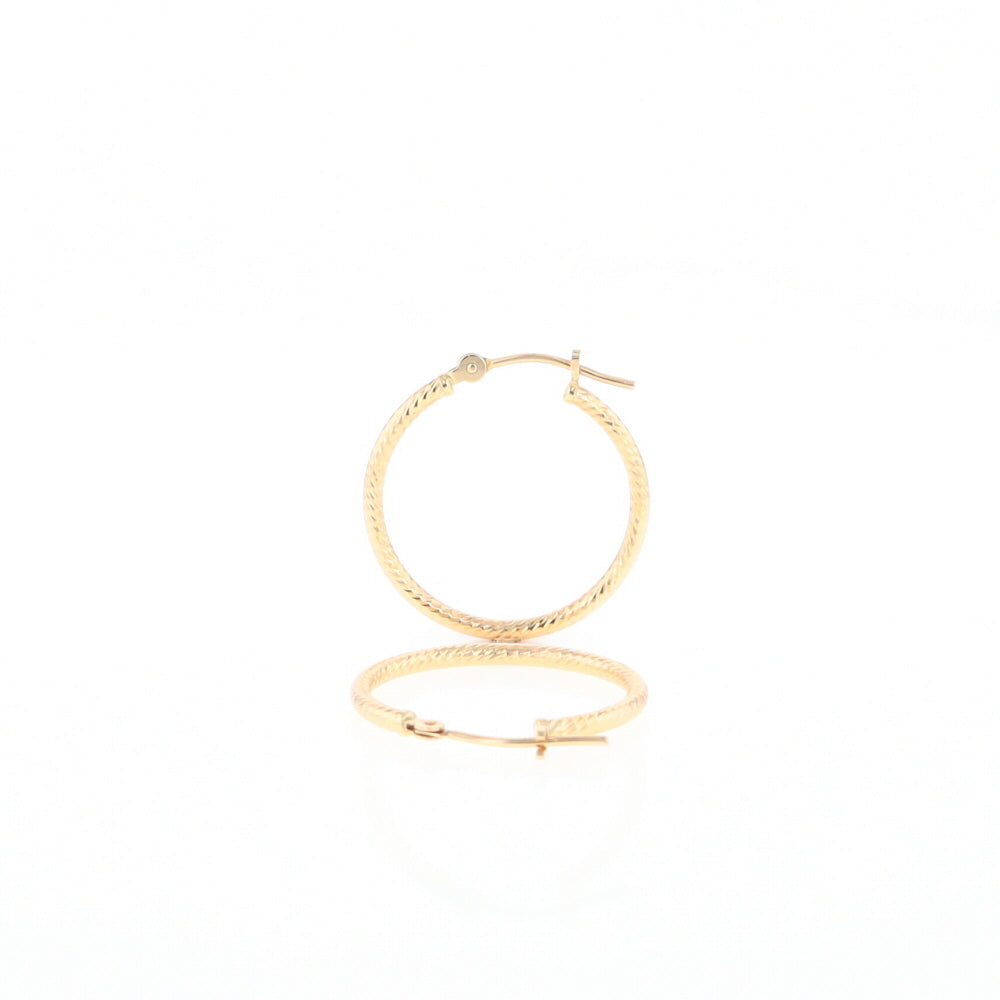 Gold Ribbed Hoop Earrings