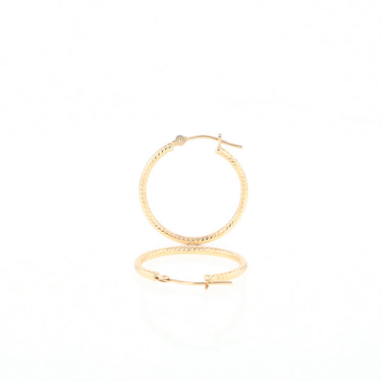 Gold Ribbed Hoop Earrings