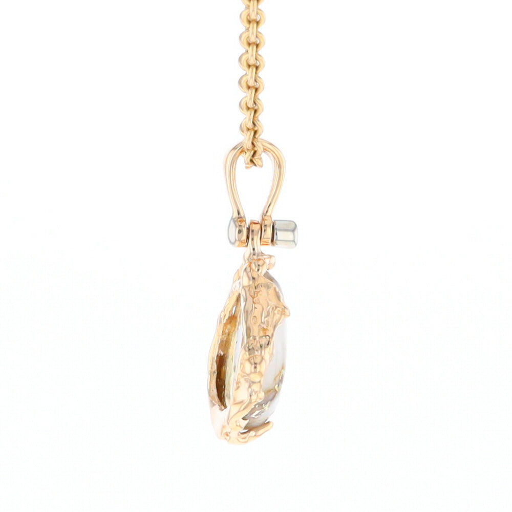 Gold Quartz Freeform Pendant