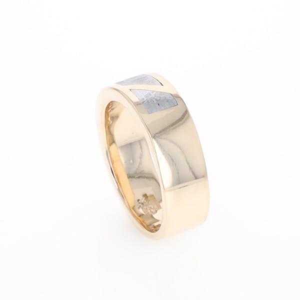 Meteorite Ring, 3 Section Inlaid Design
