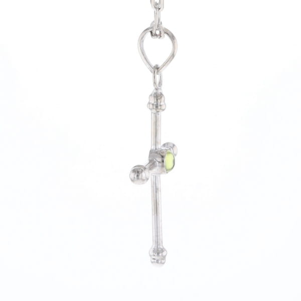 Silver Peridot Cross