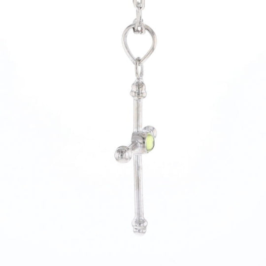 Silver Peridot Cross