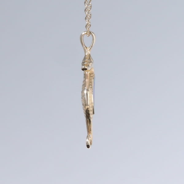 Opal Pendant Inlaid Realistic Sea Horse Design
