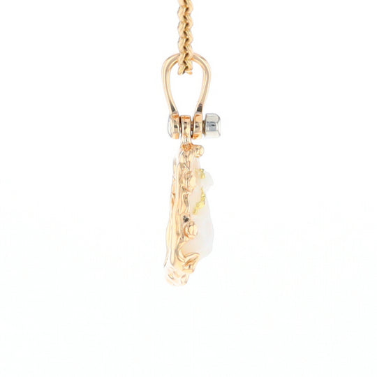 Rough Gold Quartz Freeform Pendant