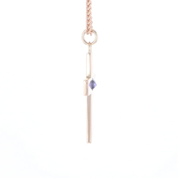 Cross Pendant with Purple Sapphire