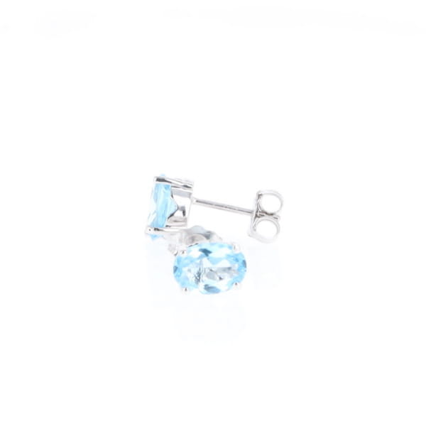 Oval Blue Topaz Stud Earrings