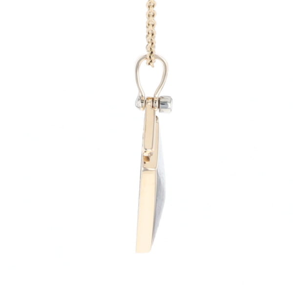 Meteorite Kite Shape Inlaid Pendant with 0.19ctw Diamonds