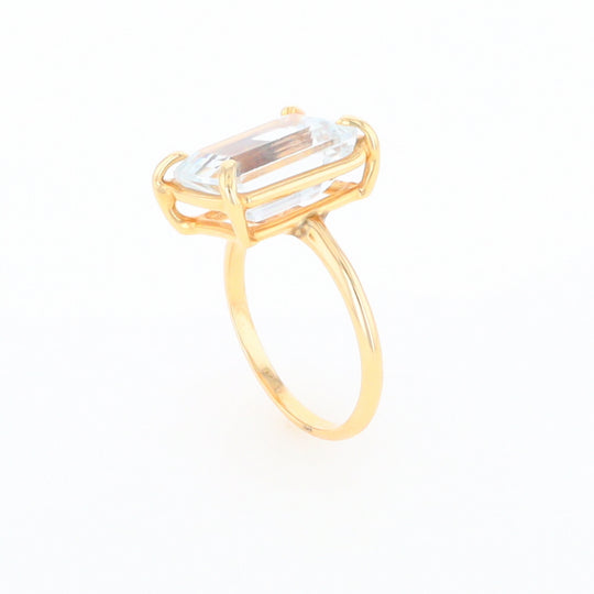 Emerald Cut Blue Topaz Ring