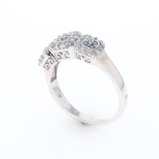 Triple Diamond Halo Ring