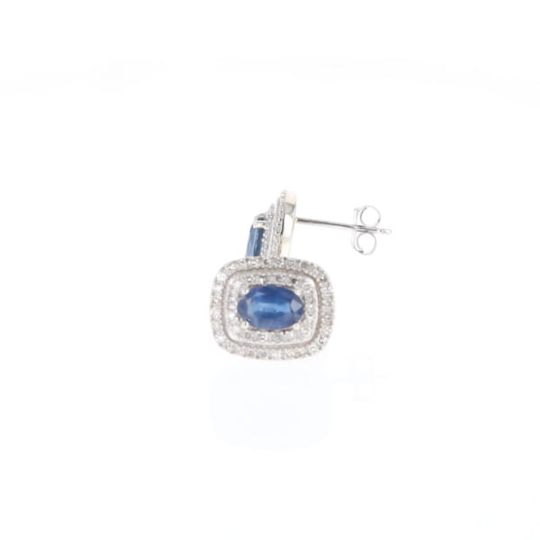 Double Halo Sapphire Earrings