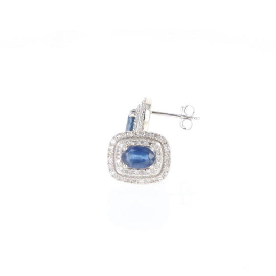 Double Halo Sapphire Earrings