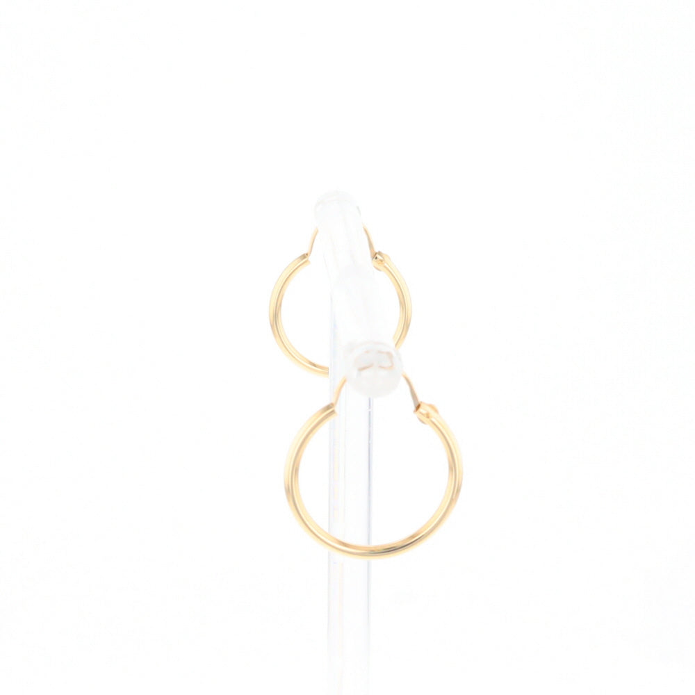 Gold Hollow Tube Hoop Earrings