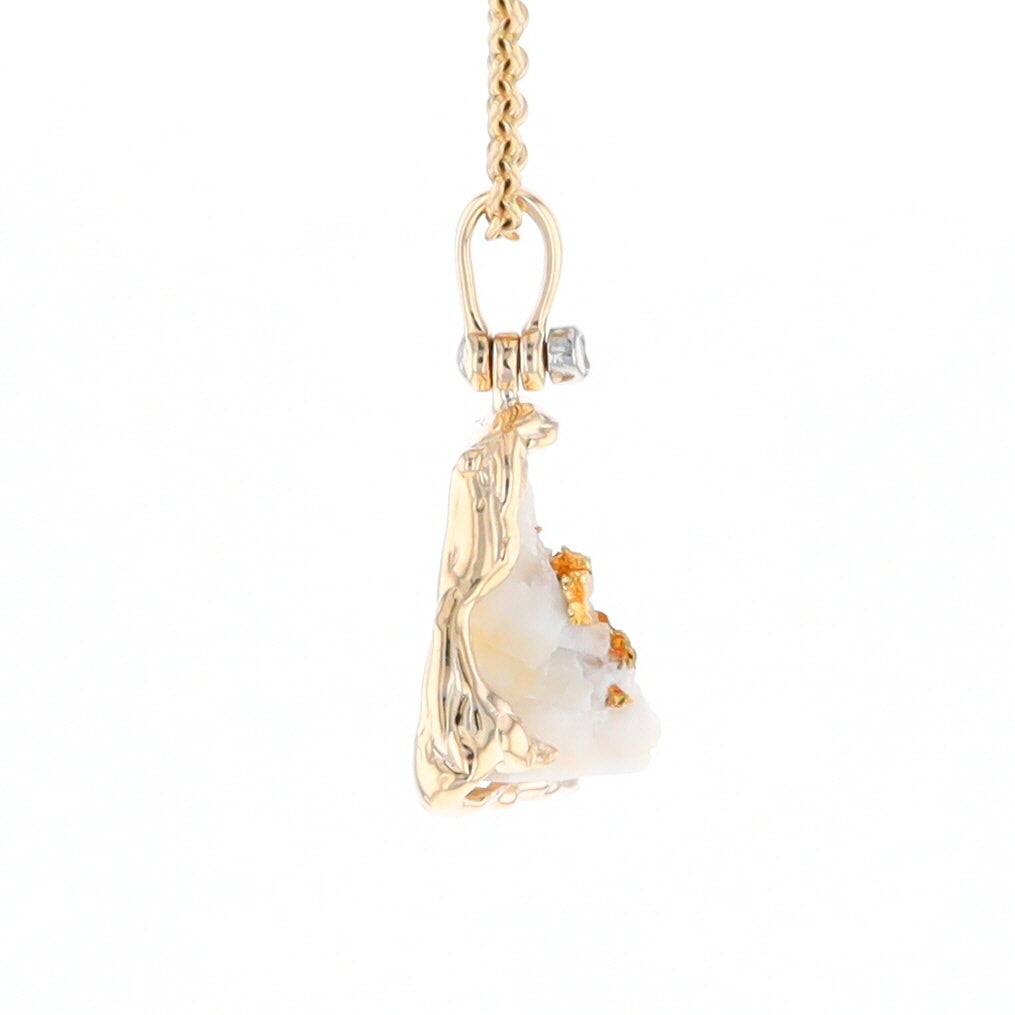 Rough Gold Quartz Free Form Pendant