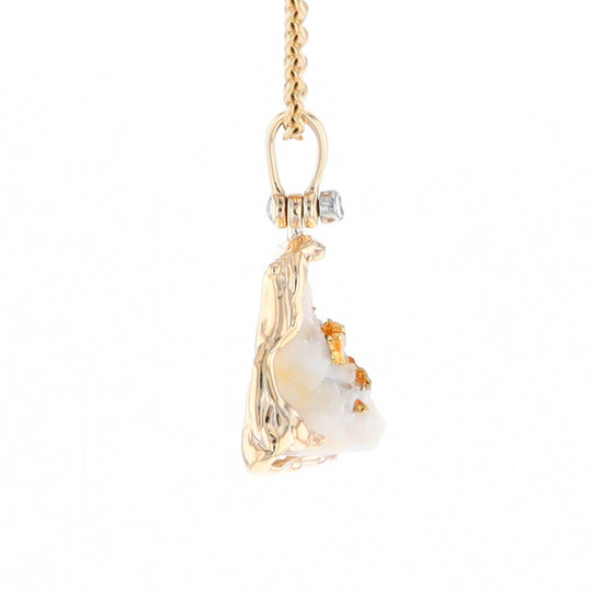 Rough Gold Quartz Free Form Pendant