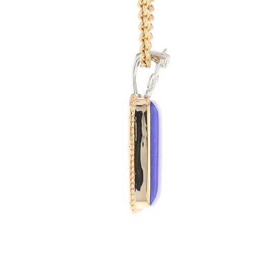 Lapis Milgrain Rectangle Pendant