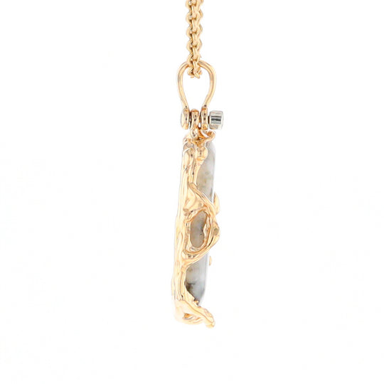 Free Form Gold Quartz Pendant