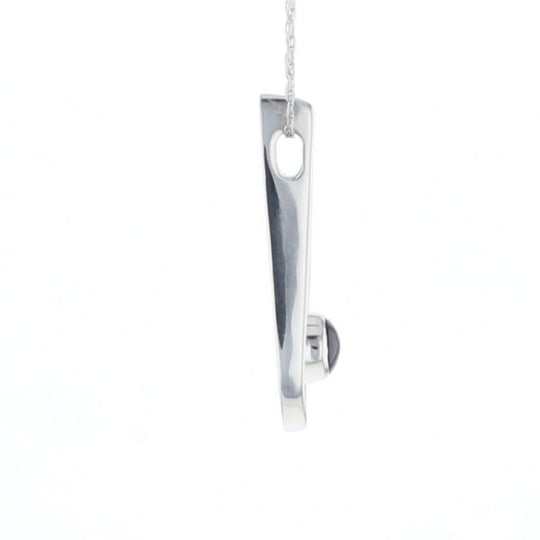 Open Teardrop Round Onyx Inlaid Pendant