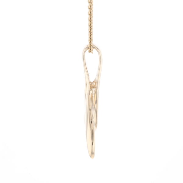 Whale Tail Natural Gold Quartz Single Side Inlaid Pendant