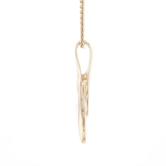 Whale Tail Natural Gold Quartz Single Side Inlaid Pendant