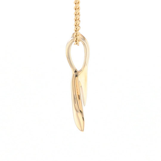 Whale Tail Necklaces Gold Quartz Double Sided Inlaid Sea Life Pendant