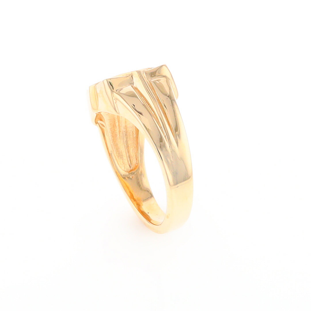 Gold Quartz Mens Ring with Diamond Accents