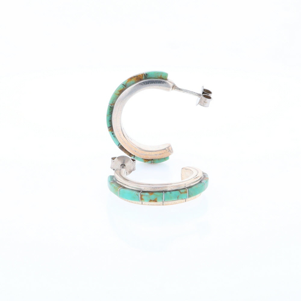 Turquoise Semi-Hoop Earrings