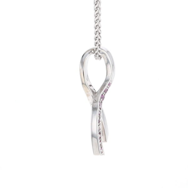 Pink Sapphire Breast Cancer Ribbon Pendant