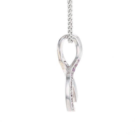 Pink Sapphire Breast Cancer Ribbon Pendant
