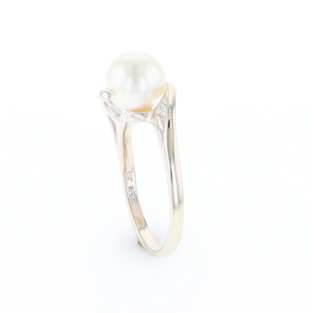 Pearl Solitaire Bypass Ring