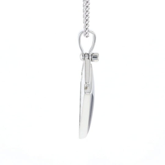 Onyx Kite Design Inlay .19Ctw Diamond Pendant