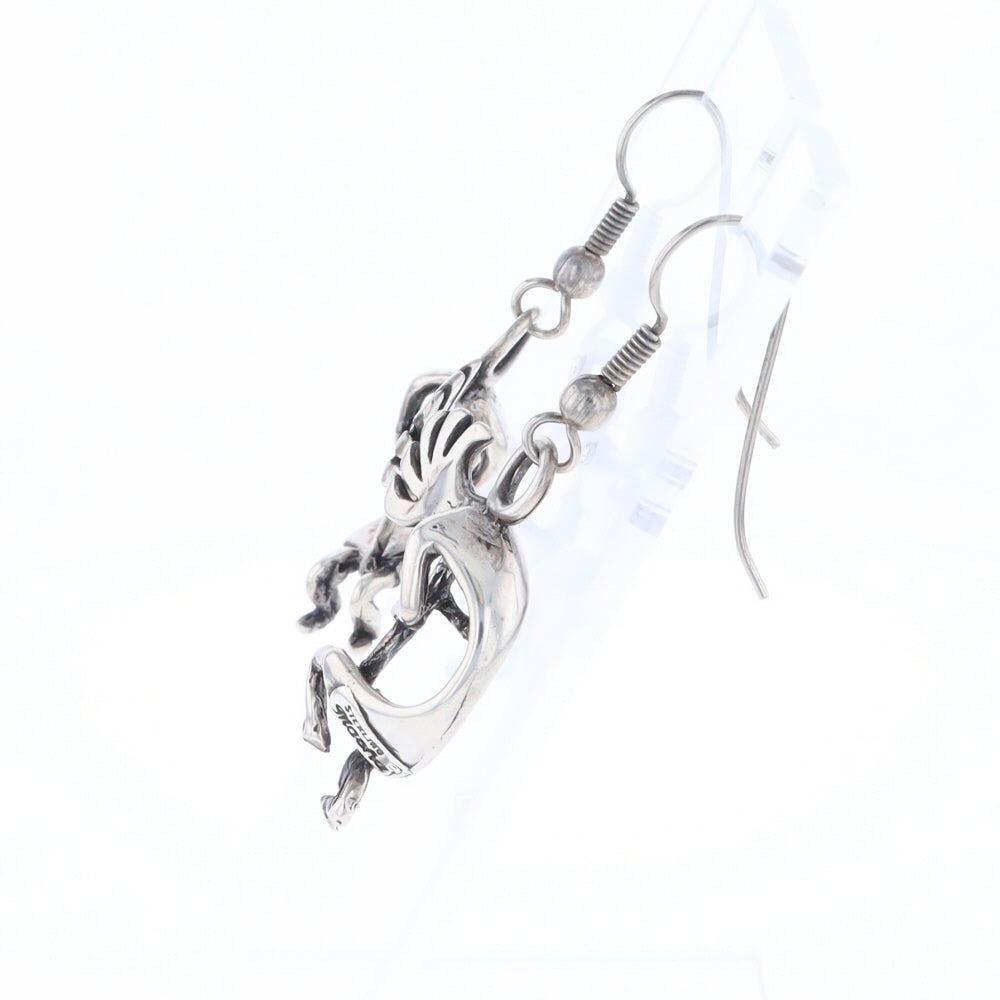 Silver Kokopelli Dangle Earrings