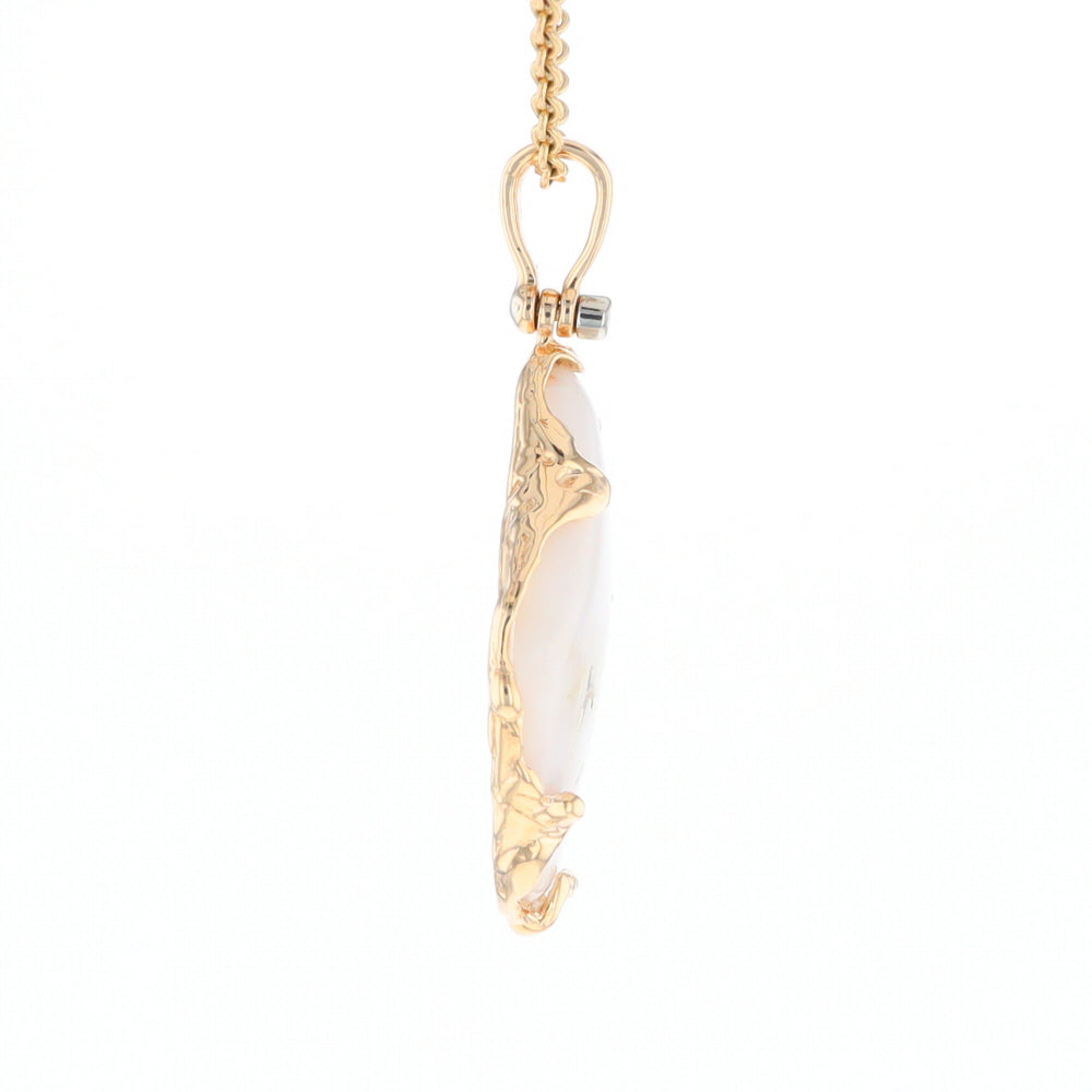 Gold Quartz Freeform Pendant