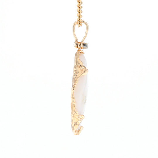 Gold Quartz Freeform Pendant